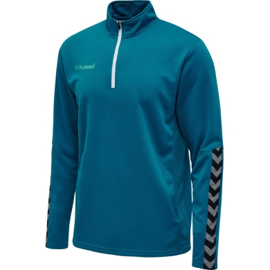 hummel Sport Long Sleeve Shirt hmlAUTHENTIC Half-Zip Sweatshirt (knitted polyester) teal blue Men