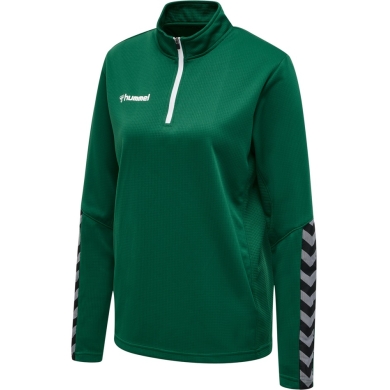 hummel Sport Long Sleeve Shirt hmlAUTHENTIC Half-Zip Sweatshirt (knitted polyester) dark green Women