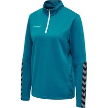 hummel Sport Long Sleeve Shirt hmlAUTHENTIC Half-Zip Sweatshirt (knitted polyester) teal blue Women