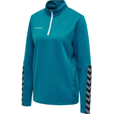 hummel Sport Long Sleeve Shirt hmlAUTHENTIC Half-Zip Sweatshirt (knitted polyester) teal blue Women