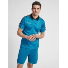 hummel Sport Polo hmlAUTHENTIC Functional (soft jersey fabric) Short Sleeve teal blue Men