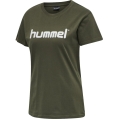 hummel Sport/Leisure Shirt hmlGO Cotton Big Logo (Cotton) Short Sleeve Green/Brown Women