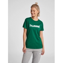 hummel Sport/Leisure Shirt hmlGO Cotton Big Logo (Cotton) Short Sleeve Dark Green Women