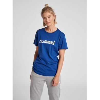 hummel Sport/Leisure Shirt hmlGO Cotton Big Logo (Cotton) Short Sleeve Dark Blue Women