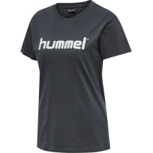 hummel Sport/Leisure Shirt hmlGO Cotton Big Logo (Cotton) Short Sleeve Dark Grey Women