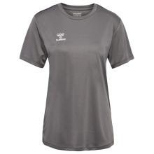 hummel Sports Shirt hmlESSENTIAL (100% recycled Polyester) Short Sleeve Dark Grey Ladies