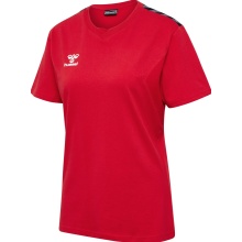 Hummel Sports Shirt hmlAUTHENTIC CO (100% Cotton) Short Sleeve Red Ladies