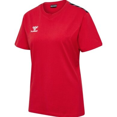 Hummel Sports Shirt hmlAUTHENTIC CO (100% Cotton) Short Sleeve Red Ladies