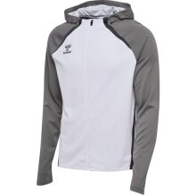 Hummel sports training jacket hmlLEAD 2.0 Zip Hoodie (high breathability, quick-drying) white/grey men's