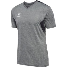 Hummel Sport T-shirt hmlAUTHENTIC Jersey (100% Polyester) Short Sleeve Grey/Black Men's