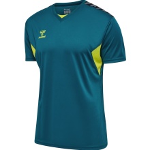 Hummel Sport T-shirt hmlAUTHENTIC Jersey (100% Polyester) Short Sleeve Coral Blue/Lime Green Men's