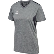 Hummel Sports Shirt hmlAUTHENTIC Jersey (100% Polyester) Short Sleeve Grey Ladies