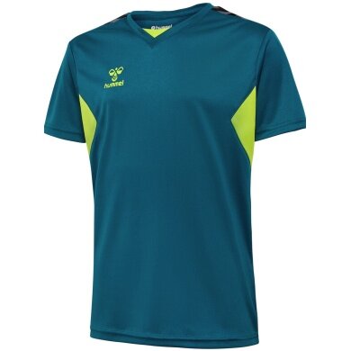 Hummel Sport T-shirt hmlAUTHENTIC Jersey (100% Polyester) Short Sleeve coral blue/lime green Children