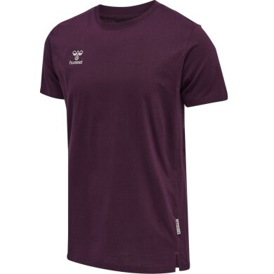 hummel Sport T-shirt hmlMOVE Grid Cotton (100% Cotton) Short Sleeve Burgundy Men