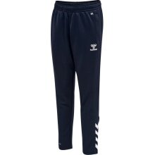 hummel Sports Trousers hmlCORE XK Poly Pants (Polyester Sweat Fabric, with Zipper Pockets) Long Navy Blue Kids