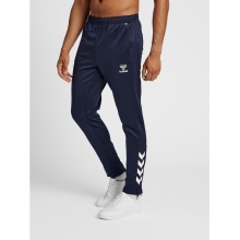 hummel Sports Trousers hmlCORE XK Poly Pants (Polyester Sweat Fabric, with Zipper Pockets) Long Navy Blue Men