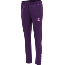 hummel Sports Trousers hmlCORE XK Poly Pants (Polyester Sweat Fabric, with Zipper Pockets) long purple Women