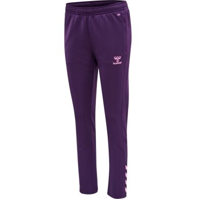 hummel Sports Trousers hmlCORE XK Poly Pants (Polyester Sweat Fabric, with Zipper Pockets) long purple Women