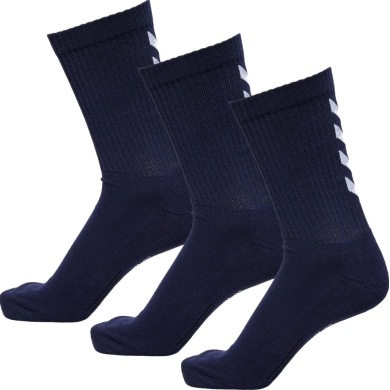 hummel Sports Socks Fundamental Crew navy blue/white - 3 pairs