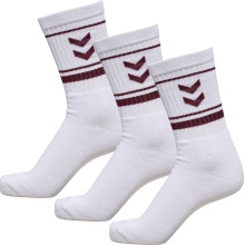 hummel Sport socks hmlSTRIPE Crew white/burgundy- 3 pairs