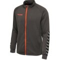 hummel Sport training jacket hmlAUTHENTIC Poly Zip (knitted polyester, with zip pockets) asphalt grey men