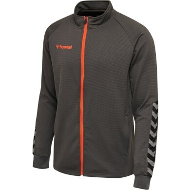 hummel Sport training jacket hmlAUTHENTIC Poly Zip (knitted polyester, with zip pockets) asphalt grey men