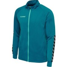 hummel Sport Training Jacket hmlAUTHENTIC Poly Zip (knitted polyester, with zip pockets) teal blue Men