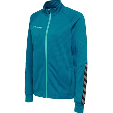 hummel Sport training jacket hmlAUTHENTIC Poly Zip (knitted polyester, with zip pockets) teal blue Women