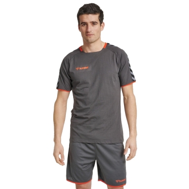 hummel Sport T-shirt hmlAUTHENTIC Training Tee (Cotton-Polyester blend) Short sleeve asphalt grey Men