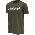 hummel Sport/Leisure T-shirt hmlGO Cotton Big Logo (Cotton) Short Sleeve Brown Green Men