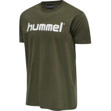 hummel Sport/Leisure T-shirt hmlGO Cotton Big Logo (Cotton) Short Sleeve Brown Green Men