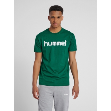 hummel Sport/Leisure T-shirt hmlGO Cotton Big Logo (Cotton) Short Sleeve Dark Green Men