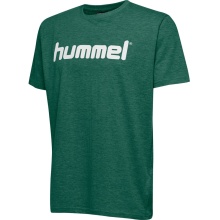 hummel Sport/Leisure T-shirt hmlGO Cotton Big Logo (Cotton) Short Sleeve Dark Green Children