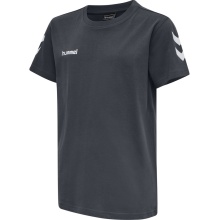 hummel Sport/Leisure T-shirt hmlGO Cotton Short Sleeve Dark Grey Children