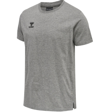 hummel Sport T-shirt hmlMOVE Grid Cotton (100% Cotton) Short Sleeve Light Grey Men