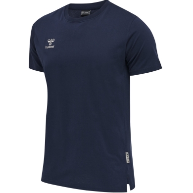 hummel Sport T-shirt hmlMOVE Grid Cotton (100% Cotton) Short Sleeve Navy Men