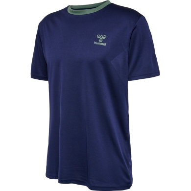 hummel Sport T-shirt hmlSTALTIC Poly Jersey (Mesh Material) Short Sleeve Navy/Green Men