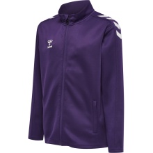 hummel Sport Training Jacket hmlCORE XK Poly Zip Sweat (Polyester Sweat Fabric, Front Zipper) Purple/White Kids