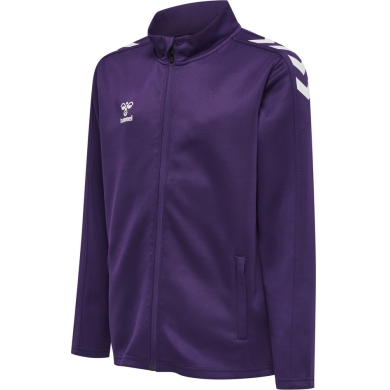 hummel Sport Training Jacket hmlCORE XK Poly Zip Sweat (Polyester Sweat Fabric, Front Zipper) Purple/White Kids