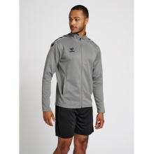 hummel Sport training jacket hmlCORE XK Poly Zip Sweat (polyester sweat fabric, front zipper) grey men