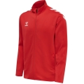 hummel Sport training jacket hmlCORE XK Poly Zip Sweat (Polyester sweat fabric, front zipper) red Men