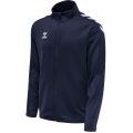 hummel Sport training jacket hmlCORE XK Poly Zip Sweat (polyester sweat fabric, front zipper) navy blue men