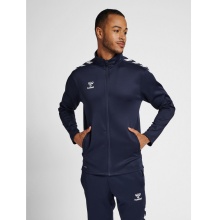 hummel Sport training jacket hmlCORE XK Poly Zip Sweat (polyester sweat fabric, front zipper) navy blue men