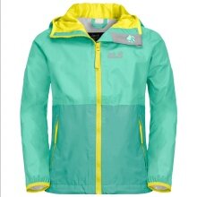 Jack Wolfskin Rain Jacket Rainy (wind and waterproof) teal/mint Kids