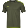 JAKO Sport T-shirt Jersey Striker 2.0 KA (100% Polyester Keep Dry) Short Sleeve Khaki Brown/Neon Green Boys