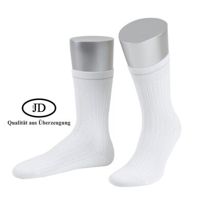 JD Work Sock Crew OP Socks with Ribbing (OP Socks) white - 1 Pair