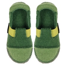 Nanga House Shoes Slipper Mountain - 100% Wool - Green Toddlers/Kids (Size 26-30)