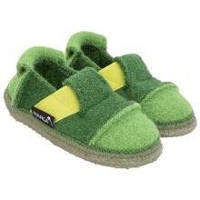 Nanga House Shoes Slipper Mountain - 100% Pure Wool - Green Toddlers (Size 23-25)