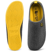 Nanga House Shoes Slipper Wool Slipper - 100% Merino Wool - grey/yellow (Size 43-46)