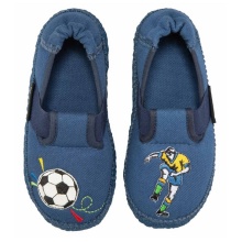 Nanga Slippers Goal - 100% Cotton - Blue Toddlers/Kids (Size 26-30)